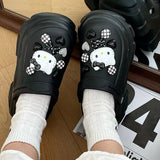 JOSKAA Sanrio Hello Kitty Platform Shoes Wome Hole Shoe Cartoon Accessories Fashion Slippers Y2k New High Heel Sandals