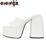 JOSKAA JOSKAA Brand New 2024 Big Size 43 Summer White Goth High Heels Sexy Party Chunky Platform Sandals Shoes Women