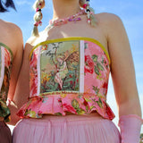 Joskaa  Y2k Corset Top Cute Fairycore Angel Print Off Shoulder Clothes Clubwear Strapless Party Vest Female Summer Grunge Tee