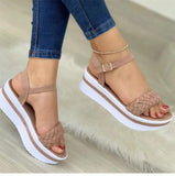 Joskaa New Women Sandals Summer  Fashion Peep Toe Flip Flops Buckle Non-Slip Platform Sandals Woman Sandalia Feminina Plus Size 35~43