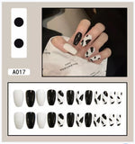 Joskaa 24pcs Long Gradient Nude False Nail With Glue Simple Ins Style Artifical Press On Nails Acrylic Nails Blueberry Milk Nails