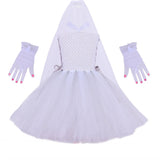 Halloween Joskaa Ghost Bride Girls Halloween Costume Tutu Dress With Gloves Veil Teen Girls Cosplay Costume Fancy Dress Up Kids Party Dresses