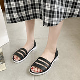 Women Summer Flat Sandals 2022 Open-Toed Slides Slippers Candy Color Casual Beach Outdoot Female Ladies Jelly Shoes