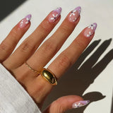 Joskaa Nail Inspo 2024 Summer 24pcs Almond False Nails Fresh Flower Rhinestone French Press On Nails 2024 Summer New DIY Detachable Full Set Nail Tips