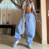 Joskaa Black Friday Sales Elastic Low Rise Casual Baggy Sweat Pants Streetwear Cargo Harem Loose Jogger Trouser Sweatpants For Women