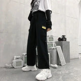 Joskaa New Women's Cargo Pants Straight Leg Jeans Fashion Streetwear Loose Wide Leg Retro Vintage Cargo Pants Women Y2k Pants