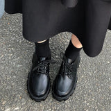 Joskaa Lolita Shoes Platform Shoes Oxfords Women Heels School Uniform Jk Student Shoes Girls Women Kawaii Low Heel Aesthetic Emo Shoes