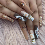 Joskaa 24pcs Moon Star Decorated False Nails Removable Mid Long Paragraph Fashion New Manicure Fake Nail Tips Full Cover Acrylic 2024