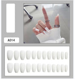 Joskaa 24pcs Long Gradient Nude False Nail With Glue Simple Ins Style Artifical Press On Nails Acrylic Nails Blueberry Milk Nails