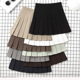 JOSKAA 2024 new Harajuku Kawaii Fashion Korean Style Y2K Aesthetic Neutral Colors Pleated Tennis Skirt