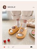 Joskaa Summer Women Thick Sole Slippers Indoor Home Non-Slip Slipper Casual Beach Slides EVA Household Cartoon Dog Animals Shoes