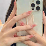 Joskaa 24pcs Long Gradient Nude False Nail With Glue Simple Ins Style Artifical Press On Nails Acrylic Nails Back To School Nails