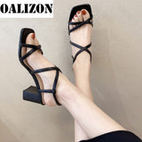 Joskaa Summer New Women Shoes 2024 Chunky Sandals Rome High Heels Shoes Mules Open Toe Party Sexy Pumps Shallow Flip Flops Mujer Slides