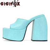 JOSKAA JOSKAA Brand New 2024 Big Size 43 Summer White Goth High Heels Sexy Party Chunky Platform Sandals Shoes Women