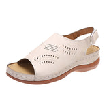 Joskaa 2024 Summer Women Platform Rome Sandals PU Leather Wedges Beach Sandalias Woman Open Toe Solid Casual Shoes Plus Size 43