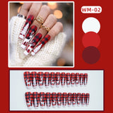 Joskaa Christmas False Y2k Nails Press On 24pcs Gradient Ballet Long Coffin French Nail Tips Full Cover Fake Nail Sticker Free Shipping August Nails 2024