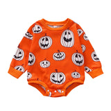 Halloween Joskaa Lioraitiin 0-3T Baby Girl Boy Halloween Days Lovely Romper Pumpkin Printing Long Sleeve Sweatshirt Jumpsuits