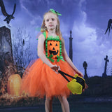 Halloween Joskaa Scary Pumpkin Monster Girls Halloween Dress Up Tutu Dress Kids Clothes For Carnival Party Dresses Orange Dress With Ruffles