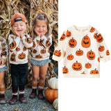 Halloween Joskaa Lioraitiin 1-5Years Toddler Girls Boys Halloween Sweatshirt T Shirts Long Sleeve Pullover Pumpkin Halloween Outwear