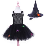 Halloween Joskaa Spider Witch Kids Halloween Costume Black Tulle Tutu Dress Dress Girl Carnival Party Dresses Children Evil Witch Cosplay Costume