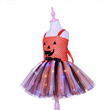 Halloween Joskaa Girls Halloween Pumpkin Costume With Led Kids Monster Tutu Dress For Carnival Party Children Clothes Light Tulle Dress Ball Gown