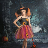 Halloween Joskaa Halloween Girls Tutu Dress Rainbow Tutu For Kids Carnival Party Costume Tulle Dresses With Hat Broom Pumpkin Monster Cosplay