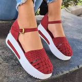 JOSKAA Fashion Women Hollow Out Sandals Summer Flat Heels Sandals Female Casual Sewing Women Shoes Platform Sandals Ladies Sandalias