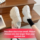 Joskaa New Black Dad Chunky Sneakers Casual Vulcanized Shoes Woman High Platform Sneakers Lace Up White Sneakers Women 2024