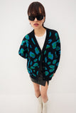 Joskaa Nsauye Casual Winter Women's Sweater 2024 Oversized Jacket Print Animal Leopard Knitted Cardigans Long Jumper Vintage Y2K