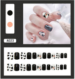 Joskaa 24pcs Long Gradient Nude False Nail With Glue Simple Ins Style Artifical Press On Nails Acrylic Nails Blueberry Milk Nails