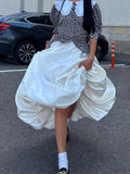 Joskaa High Waist Skirt Women 2024 Spring Elegant Fashion Solid Tutu Skirts Femme Retro Simple New Fall Dress