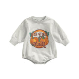 Halloween Joskaa Lioraitiin 0-18M Infant Baby Boa Girl Fashion Halloween Clothing Long Sleeve Pumpkin Printing Bodysuit Jumpsuit