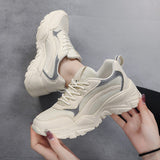 Joskaa  Chunky Sneakers Women Light Breathable Shoes Big Size 35-43 Casual Running Black Sneakers Women Beige Vulcanized Shoes