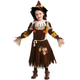 Halloween Joskaa Straw Doll Kids Drama Stage Performance Clothes Halloween Party Game Clothes Witch Children's Cosplay Costume Fancy Dress