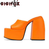 JOSKAA JOSKAA Brand New 2024 Big Size 43 Summer White Goth High Heels Sexy Party Chunky Platform Sandals Shoes Women