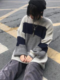 Joskaa Tawaaiw Vintage Winter Sweater Women Loose Casual Knitted Pullovers Retro America Striped Jumpers Female Streetwear Sweaters