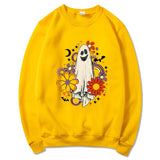 Halloween Joskaa Vintage Halloween Sweatshirt Flower Ghost Halloween Sweatshirt Spooky Halloween Mom Pullover Pumpkin Halloween Sweatshirt Hoodie