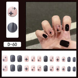 Joskaa 24pcs Long Gradient Nude False Nail With Glue Simple Ins Style Artifical Press On Nails Acrylic Nails Blueberry Milk Nails