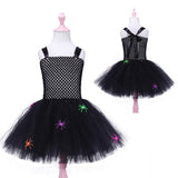 Halloween Joskaa Spider Witch Kids Halloween Costume Black Tulle Tutu Dress Dress Girl Carnival Party Dresses Children Evil Witch Cosplay Costume