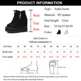 Joskaa Summer Height Increasing Ankle Boots For Women Hollow Out Pep Toe Shoes Woman Fashion Cross Strap Chunky Platform Booties