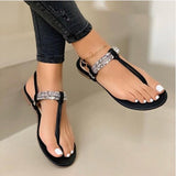 Joskaa Women Flats Clip Toe Sandals Summer Crystal Slippers Ladies Shoes 2024 New Fashion Party Trend Beach Slides Causal Rome Zapatos