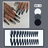 Joskaa Christmas False Y2k Nails Press On 24pcs Gradient Ballet Long Coffin French Nail Tips Full Cover Fake Nail Sticker Free Shipping August Nails 2024