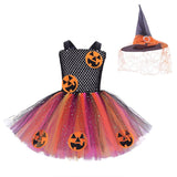 Halloween Joskaa Halloween Girls Tutu Dress Rainbow Tutu For Kids Carnival Party Costume Tulle Dresses With Hat Broom Pumpkin Monster Cosplay