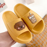 Joskaa Summer Women Thick Sole Slippers Indoor Home Non-Slip Slipper Casual Beach Slides EVA Household Cartoon Dog Animals Shoes