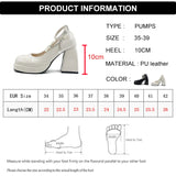 JOSKAA Y2K Chunky Platform High Heels Pumps Women Summer Patent Leather Black White Lolita Shoes Woman Pearl Ankle Straps Pumps