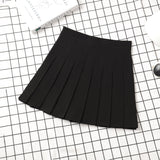 JOSKAA 2024 new Harajuku Kawaii Fashion Korean Style Y2K Aesthetic Neutral Colors Pleated Tennis Skirt