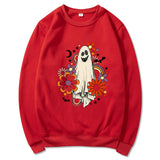 Halloween Joskaa Vintage Halloween Sweatshirt Flower Ghost Halloween Sweatshirt Spooky Halloween Mom Pullover Pumpkin Halloween Sweatshirt Hoodie