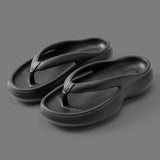 Joskaa Couples Flip Flops For Women  2024 Summer Women Slippers Outdoor Solid Black Anti-Skid Beach 5Cm Thick Sole Platform Slipper