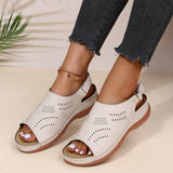 Joskaa 2024 Summer Women Platform Rome Sandals PU Leather Wedges Beach Sandalias Woman Open Toe Solid Casual Shoes Plus Size 43