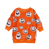 Halloween Joskaa Lioraitiin 1-5Years Toddler Girls Boys Halloween Sweatshirt T Shirts Long Sleeve Pullover Pumpkin Halloween Outwear